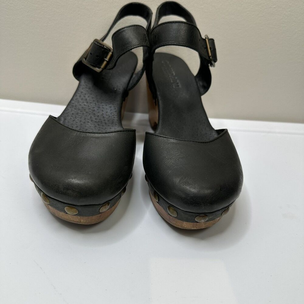 Cordani Signature Clog Shoes Women EU 38 Studded Black Leather Block Heel - Picture 3 of 9